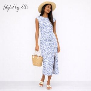 Maje Floral Sleeveless Midi Dress US Size 8 FR 4